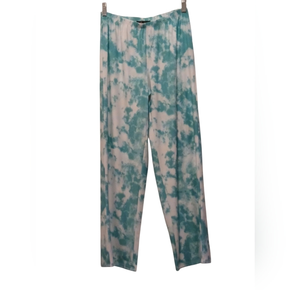 Melissa Paige -NWT, Women Size PS, Tie dye Palazzo Wide Leg Boho Turquoise Pants - Picture 3 of 10